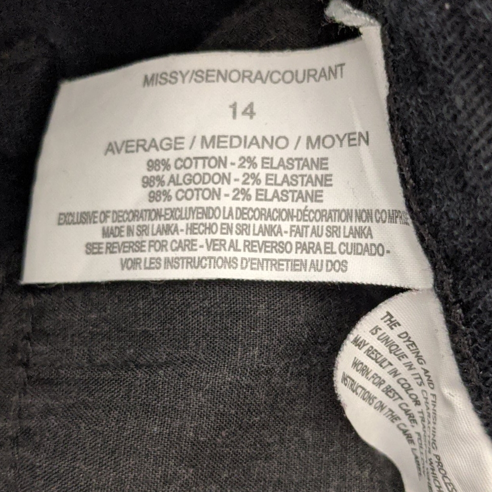 Denim Black Stretch Jeans size 14 by Gloria Vanderbilt - Picture 8 of 10